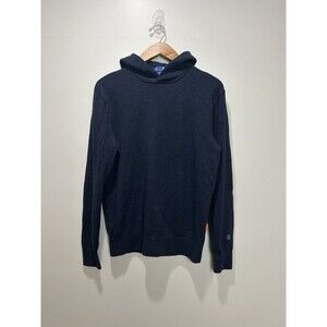 STITCH Golf Pullover Hoodie Italian Luxe Merino Wool Men’s M Navy Blue